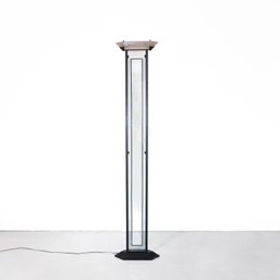 1980s Postmodern Glass And Metal Floor Lamp