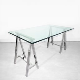 Elk Home Chrome And Glass Dining Table