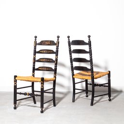 Set Of 4 Stenciled L. Hitchcock Chairs