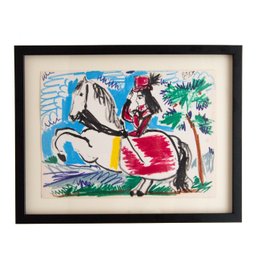 1959 Pablo Picasso 'Jacqueline On Horseback III' Lithograph