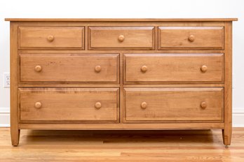 Ethan Allen Wooden Dresser With Wooden Knobs.