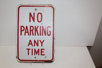 No Parking Sign - Very Heavy Gauge Metal - Note Rust Areas (not Shippable)