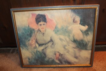 Renoir Print Framed -  Woman With Parasol And Child 1874-76