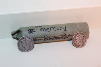 1 Roll Assorted Silver Mercury Dimes (50) Group A