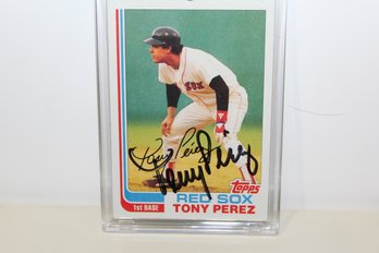 1982 Topps HOF Tony Perez Signed Card & 1968 1978 & 1979 Cards