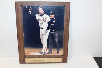 Signed Wade Boggs Photo HOF Member - Commemoration Piece - Breaking A Gehrig Record