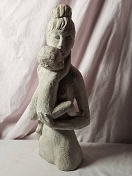 Lovely Mother And Child Sculpture Signed And Numbered By Maker