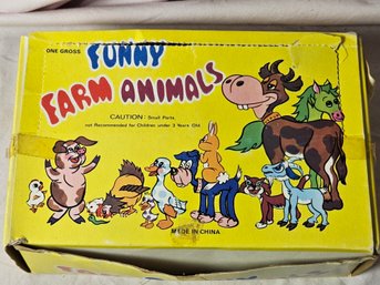Vintage Box Of Funny Farm Animals