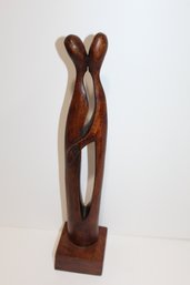 Teak? MCM Couple Embrace - African? Gorgeous Lithe Look Embrace - Or Just Artist?