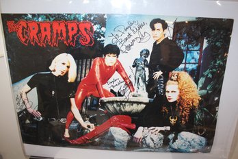 Signed Rock Poster - The Cramps - Double-sided Flamejob & Signed Band Side - Very Cool Gift!