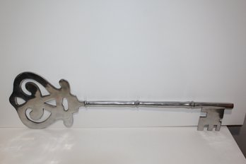 Awesome Giant Silver Key- The Key To Your Heart? The Key To Your Future? Wall Art! See Video Link!