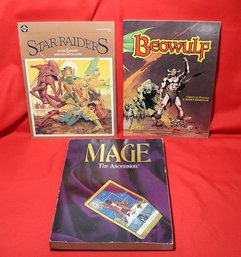 Lot Of 3 Softcover Books -  Star Raiders  Beowulf  Mage