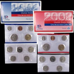 2002 Uncirculated Coin Set U.S Mint Philadelphia & Denver Original Government Packaging