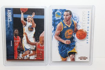 2 Panini Steph Curry Cards 'contenders' & 'threads'