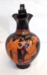 Vintage Ancient Greek Red Figure Pottery Vase Replica Attic Period 500 B.C. - Signed