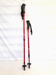 Pair Of SwissGear Red Anti-shock Walking/trekking Poles Adjustable 54' Retractable