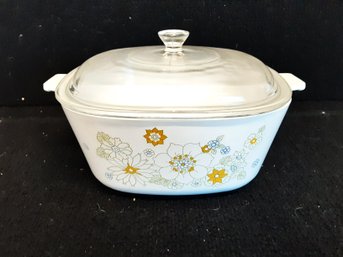 Vintage Floral Bouquet CorningWare 2.5 Qt. Casserole Dish With Lid