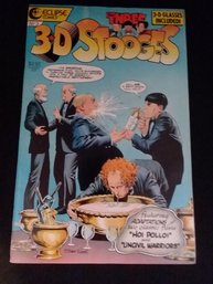 Issue 3 Of 3, Eclipse Comics, Spectacular, 3-d The Three Stooges, Glasses Included