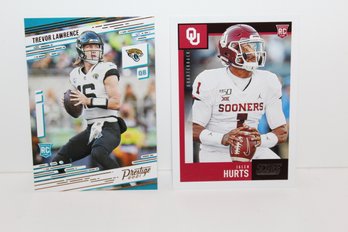 2020 Jalen Hurts Rookie Card - 2021 Trevor Lawrence Rookie Card - Nice Conditions