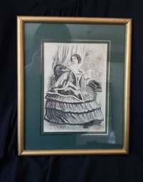 FRAMED PAGE FROM HARPERS MAGAZINE DATED 1858