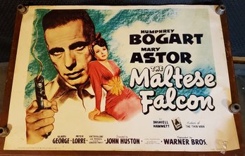 Vintage The Maltese Falcon Movie Poster Humphrey Bogart Mary Astor Portal Publications, Ltd Litho USA M067 20'