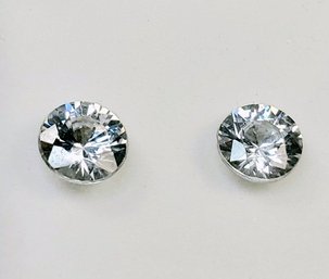 2 Carat ----  6mm Round White Zircon Pair Loose Gemstones