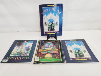 4 1990s NFL Football Super Bowl Official Program Assortment - See Photos