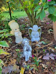 Trio Of Angel Garden Statues