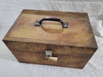 Vintage Wooden Tool Box With Chisels