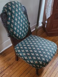 Green Print, Antique, Victorian Chair