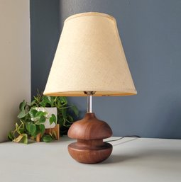 Mid Century 60s Solid Teak Table Lamp