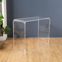 Vintage Thick Solid Lucite Waterfall Table