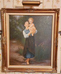 Oil On Canvas, Brother And Sister After William Bouguereau, Signed Ken Daviep