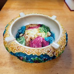 60's Asian Style Ashtray With Colorful Design & Texture C3