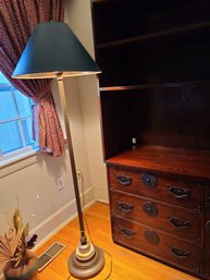 Standing Brass Lamp With Marble And Brass Base