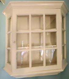 Old Fashioned Vintage Cream Wall Mounted Shelf & China Cabinet