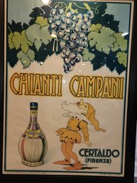 Original 1939 Chianti Campani Poster On Linen