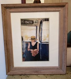 Painting Of Lady With Hat On A Train