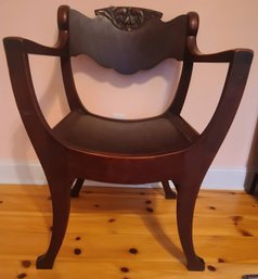 Gorgeous Antique Mahogany Throne Chair