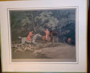 Antique Hunting Print By Clark And Dubourg H Alken 'Throwing Off'