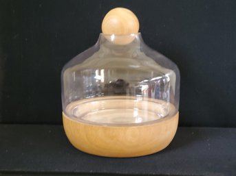 Wood & Glass Domed Terrarium Container