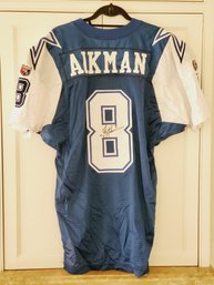 Vintage Autographed Signed Troy Aikman #8 Dallas Cowboys NFL Football Jersey - No COA