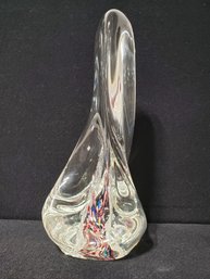 Substantial Vintage Rollin Karg Free Form Stretch Blown Art Glass Statue