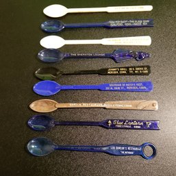 Vintage Advertising Plastic Swivel Stick Spoons