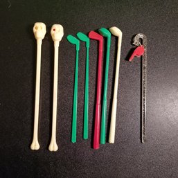 Golf And Skull Plastic Swivel Sticks