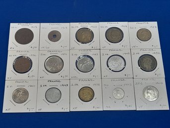 France: Lot Of 15 Old Coins (3)