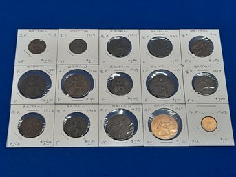 Great Britain Lot Of 15 Old Coins (5)