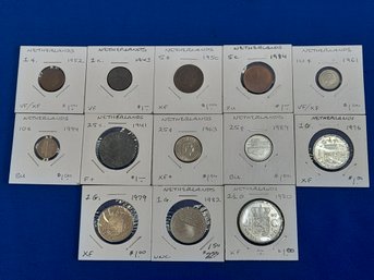 Netherlands Lot Of 13 Old Coins (9)