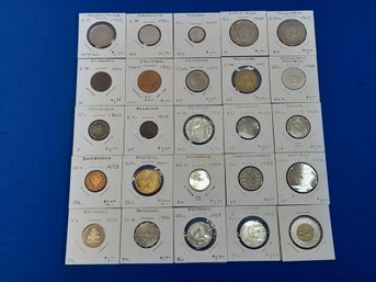 Lot Of 25 Older Foreign Coins A-D (13)