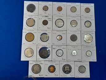 Lot Of 25 Early Foreign Coins E-j (14)